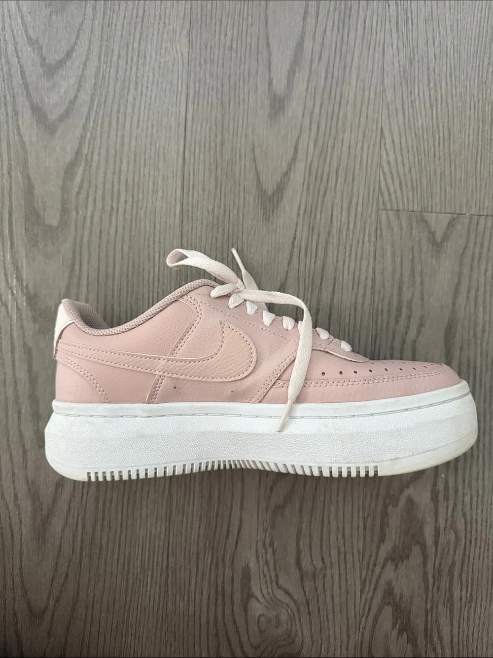 Nike Women's Blush Pink Platform Sneakers with Off-White Sole